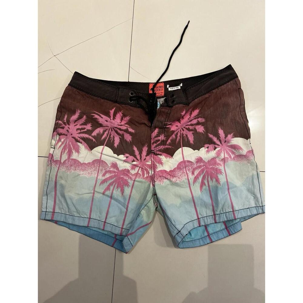Scotch and Soda Palm Tree Board Swim Shorts Drawstring